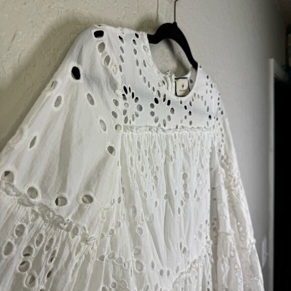 TUCKERNUCK Blouse Small Eloise Eyelet A-Line Silhouette Bell Sleeves Lined - Picture 8 of 15